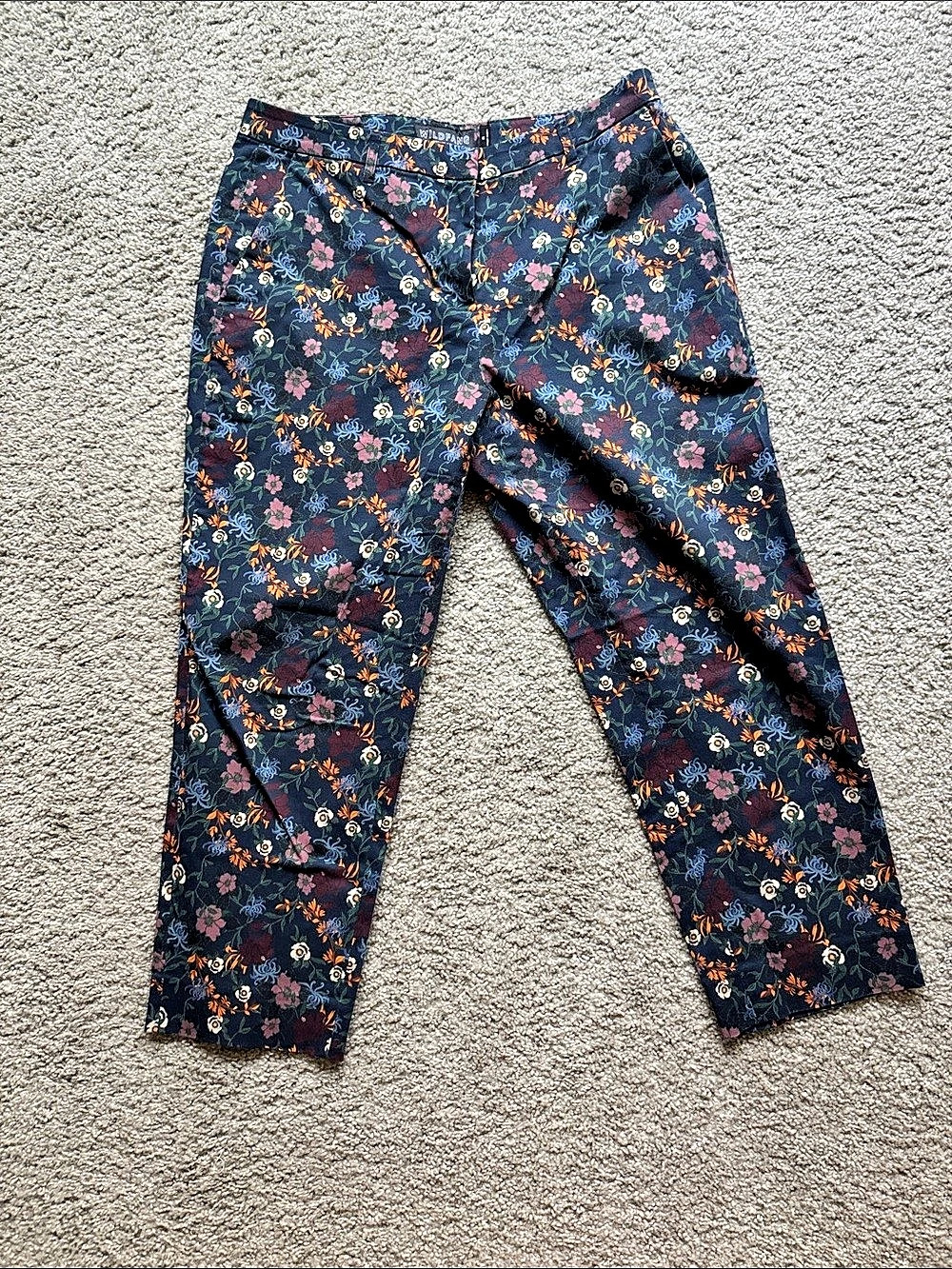 Wildfang The Empower Trouser Floral Pants Blue & Pink Size 12